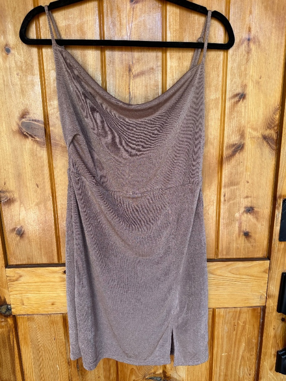 Bodycon Brown Shimmer Mini Dress